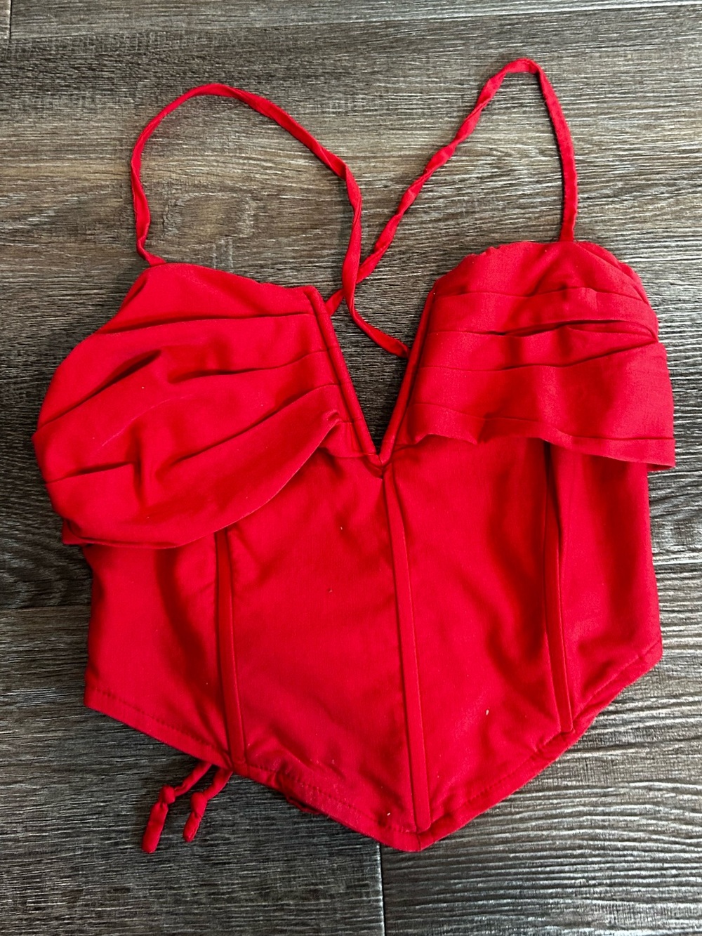 Red Women’s Strap Bustier Tank Top